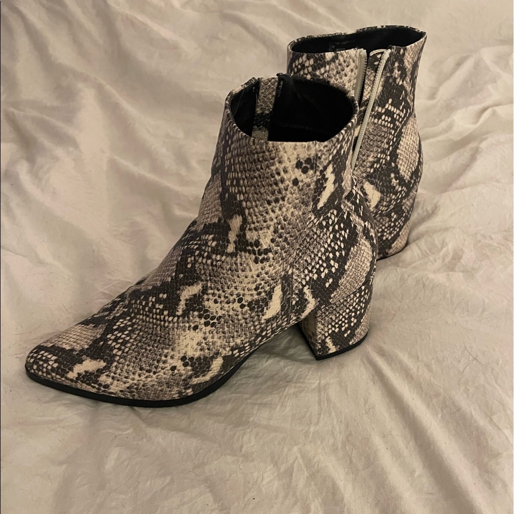 Madden girl snake print booties